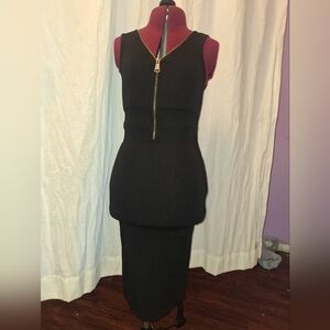 Black and Gold Knee-Length Dress for Cocktail Events